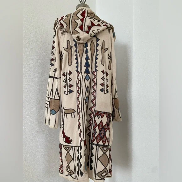 Johnny Was Biya Cream/ Ecru Kate Hooded Duster - Picture 3 of 5